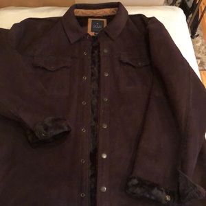 Suede like fur lined men’s jacket
